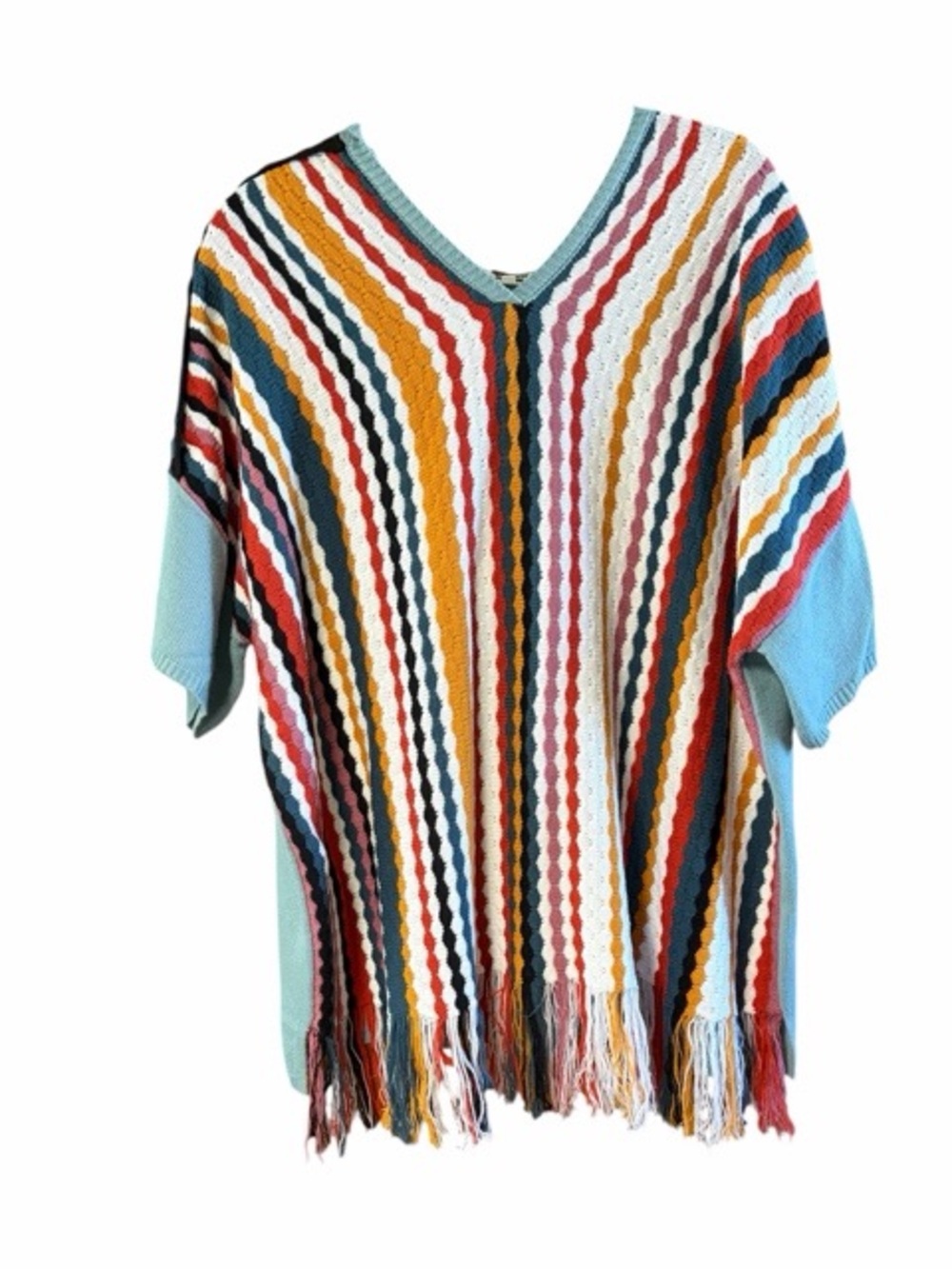 Gimmicks By Buckle Striped Fringe Hooded Boho Sweater - Picture 2 of 7